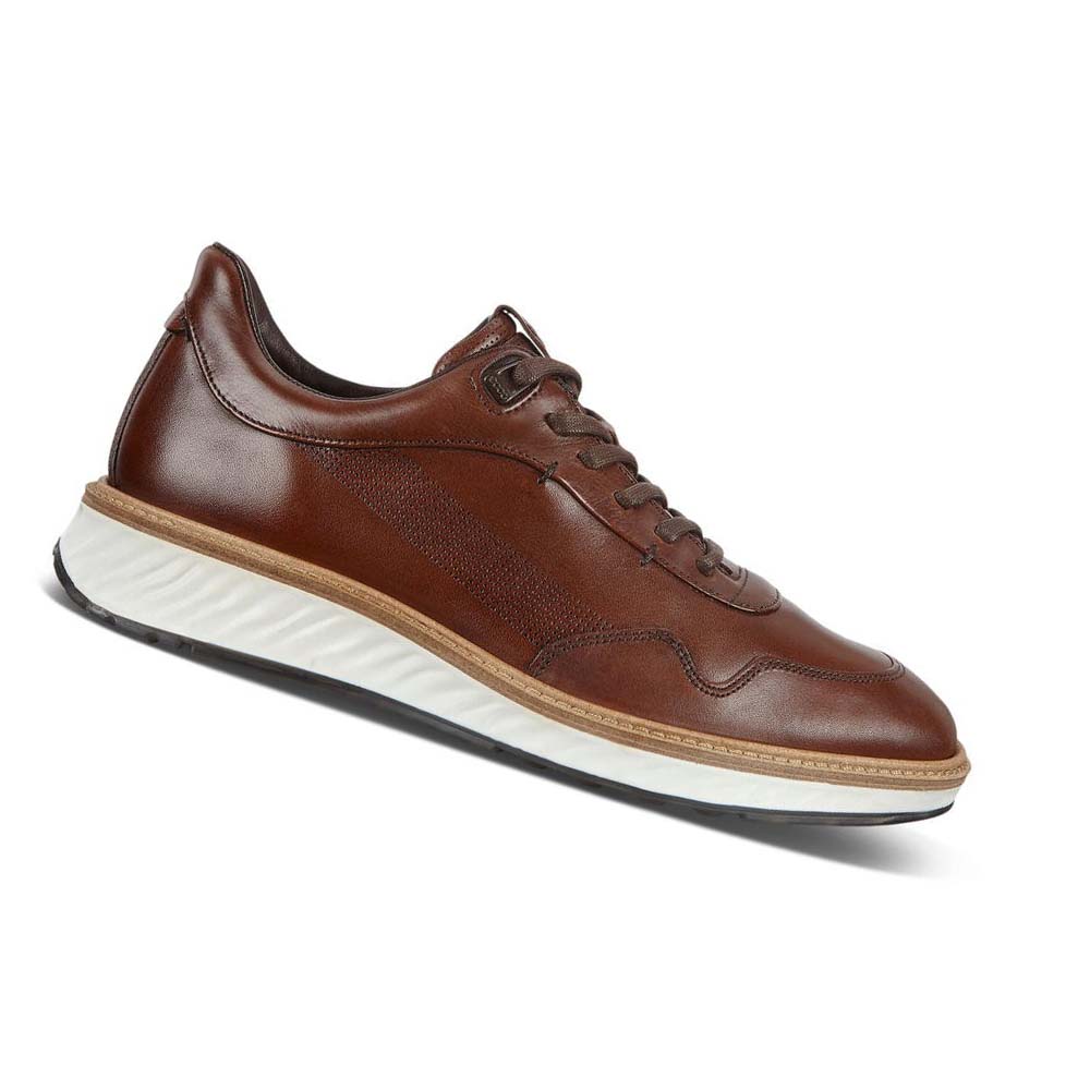 Men\'s Ecco St.1 Hybrid Sneakers Brown | Canada 646JPQ